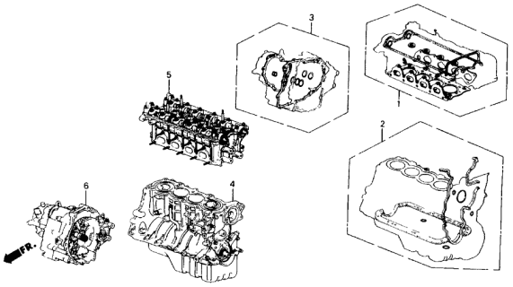 1988 Acura Integra Gasket Kit - Engine Assy. - Transmission Assy. Diagram