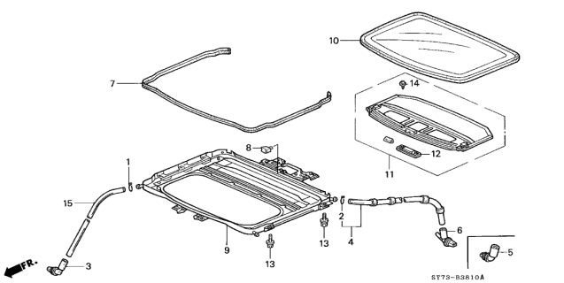 1999 Acura Integra Sunshade (Shimmer Gray) Handle Diagram for 83213-SR4-003ZB