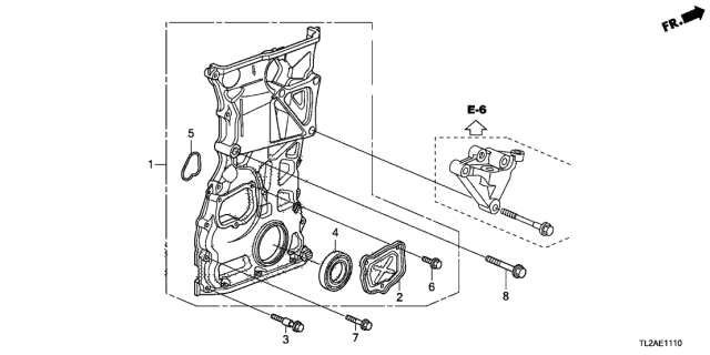 2013 Acura TSX 4 Door TSX KA 5AT Chain Case (L4) Diagram