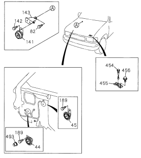 1996 Acura SLX 4 Door 4LS (PREMIUM) KA 4AT Horn Diagram