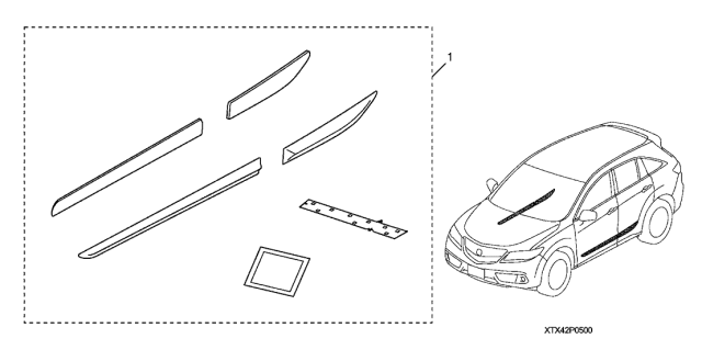 2017 Acura RDX Body Side Molding Diagram