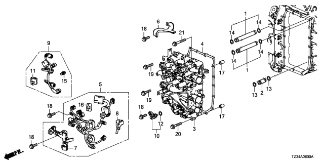 2019 Acura TLX AT Valve Body Diagram