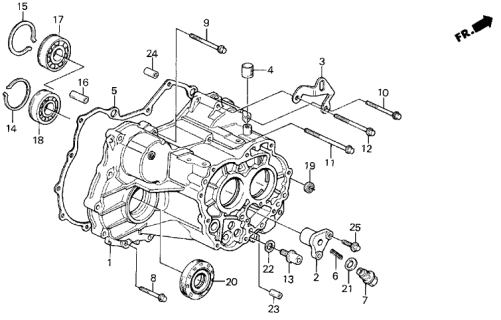 1988 Acura Integra AT Transmission Housing Diagram