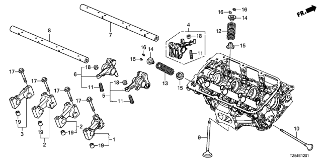 2017 Acura MDX 5 Door ADV (ENT/E.LIBERTY) KA 9AT Valve - Rocker Arm (Rear) Diagram