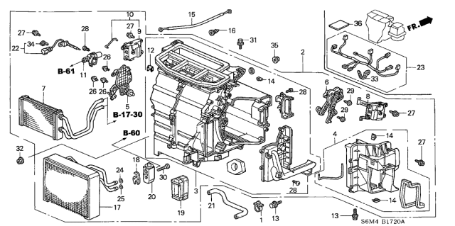 2004 Acura RSX Heater Unit Diagram