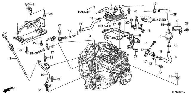 2012 Acura TSX AT Oil Level Gauge - ATF Pipe (L4) Diagram