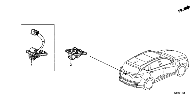 2021 Acura RDX Camera, Rearview Diagram for 39530-TJB-A01