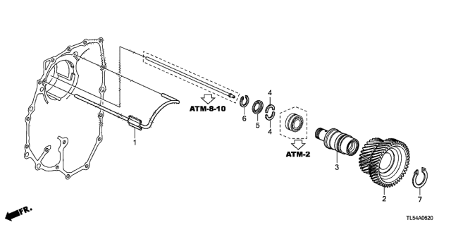 2011 Acura TSX 5 Door TSXTEC KA 5AT AT Idle Shaft Diagram