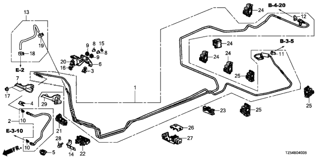 2014 Acura MDX Clamp B, Fuel Pipe Diagram for 91592-TK8-A01