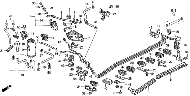 1996 Acura Integra Fuel Gas Emission Diagram for 17300-S04-G31