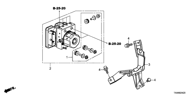 2013 Acura RDX Abs Pump Modulator Anti Lock Brake Diagram for 57111-TX4-A03
