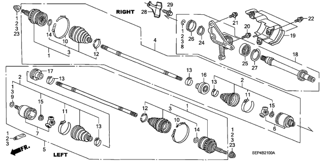 2005 Acura TL Driveshaft Assy Diagram for 44306-SDD-A00