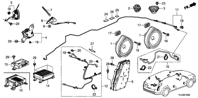 2011 Acura TSX Radio Antenna - Speaker Diagram