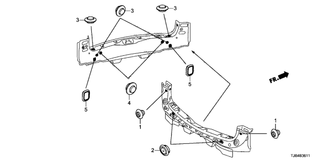 2021 Acura RDX Grommet (Rear) Diagram