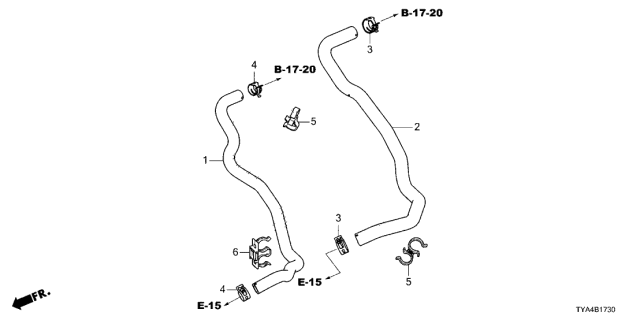 2022 Acura MDX Hose, Water Outlet Diagram for 79725-TYA-A00