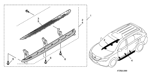 2016 Acura MDX 5 Door ADV KA 9AT Running Board (Advance) Diagram