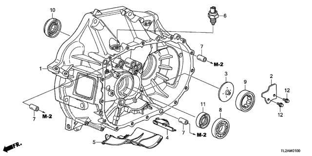 2013 Acura TSX 4 Door SE KA 6MT MT Clutch Case Diagram