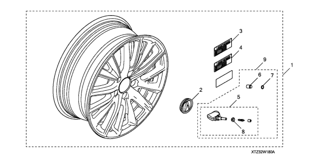 2015 Acura TLX Alloy Wheel Diagram 1