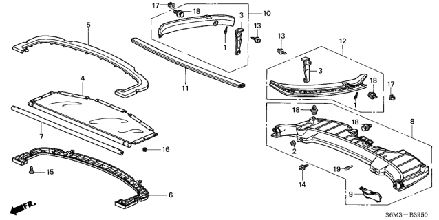 2003 Acura RSX Lift Gate-Window Trim Left (Graphite Black) Diagram for 84485-S6M-A02ZA