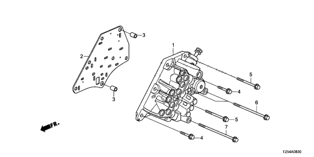 2014 Acura MDX 5 Door BASE (SH-AWD) KA 6AT AT Manual Valve Body Diagram