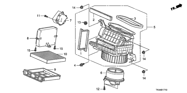 2012 Acura TL 4 Door TECH KA 6AT Heater Blower Diagram