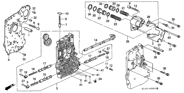 1995 Acura NSX Secondary Body Filter Diagram for 27750-PL5-J01