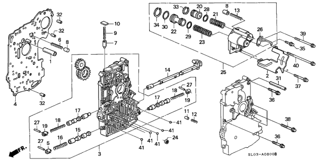 1998 Acura NSX AT Main Valve Body Diagram