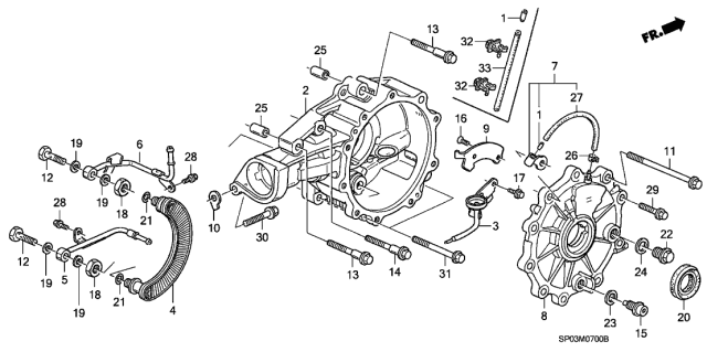 1994 Acura Legend 4 Door L (MOQUETTE) KA 5MT MT Differential Carrier Diagram