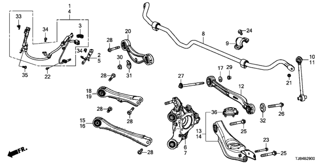 2019 Acura RDX Rear Lower Arm Diagram