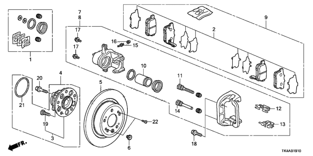 2014 Acura TL 4 Door TECH (3.7) KA 6MT Rear Brake Diagram