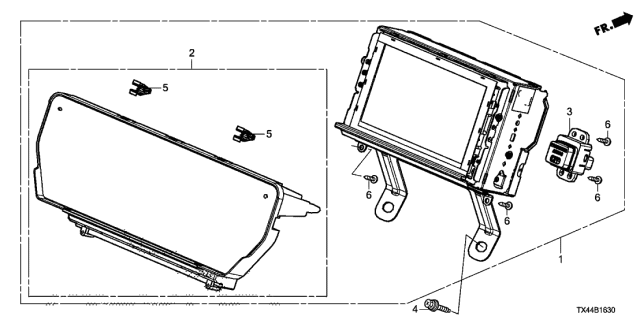 2014 Acura RDX 5 Door BASE (2WD) KA 6AT Center Display Diagram