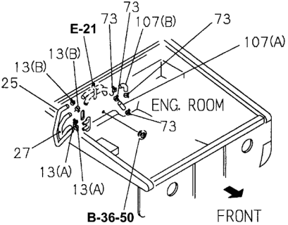 1996 Acura SLX Heater Hose - Clip Diagram