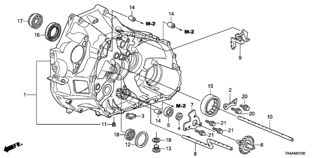 2014 Acura TL MT Clutch Case Diagram