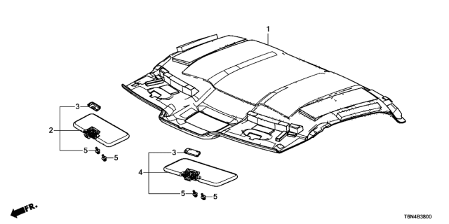 2018 Acura NSX Roof Lining Diagram