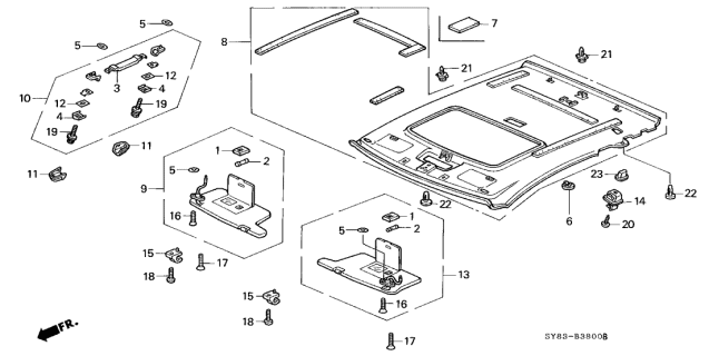 1998 Acura CL Cap, Sunroof (Mild Beige) Diagram for 83201-SM4-980ZQ