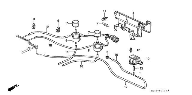 1993 Acura Integra 3 Door GSL (LEATHER) KA 4AT Control Device Diagram