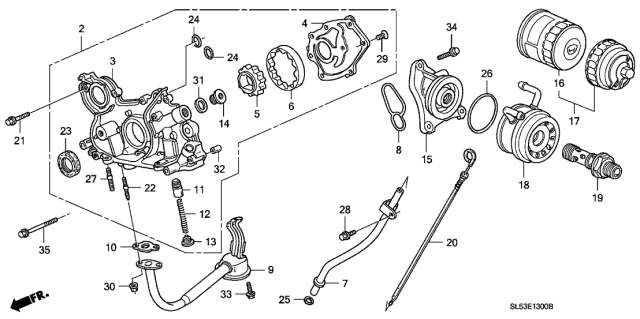 1994 Acura Vigor Oil Pump - Oil Strainer Diagram