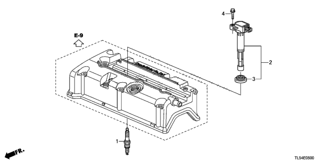 2012 Acura TSX 5 Door TECH KA 5AT Plug Hole Coil - Plug Diagram
