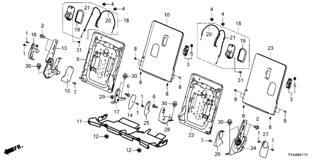 2022 Acura MDX Adjuster, Left Rear Diagram for 82620-TYA-A21