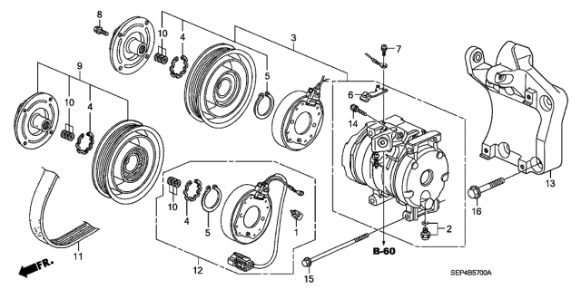 2004 Acura TL A/C Compressor Diagram