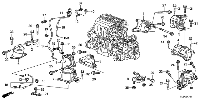 2013 Acura TSX Engine Mounts (L4) Diagram