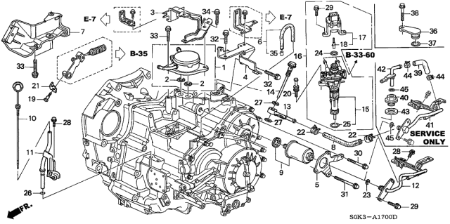 2000 Acura TL Automatic Trans Warmer O-Ring Diagram for 19435-P8E-A01