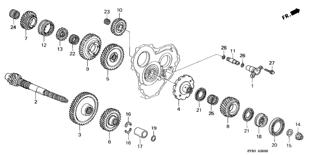 1999 Acura CL Gear, Countershaft Low Diagram for 23421-P6H-000
