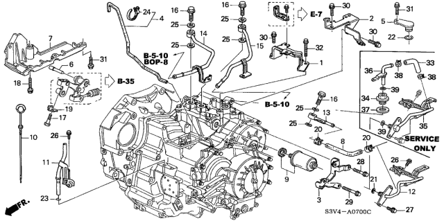 2001 Acura MDX AT Oil Level Gauge Diagram