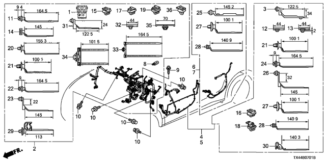2014 Acura RDX Wire Harness, Right Rear Door Diagram for 32753-TX4-A00