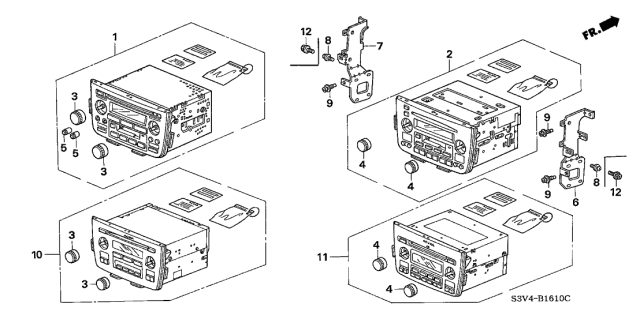 2002 Acura MDX Tuner Assembly, Automatic Radio (20Wx4) (Chamois Gray No. 3) (Pioneer) Diagram for 39100-S3V-A22ZA