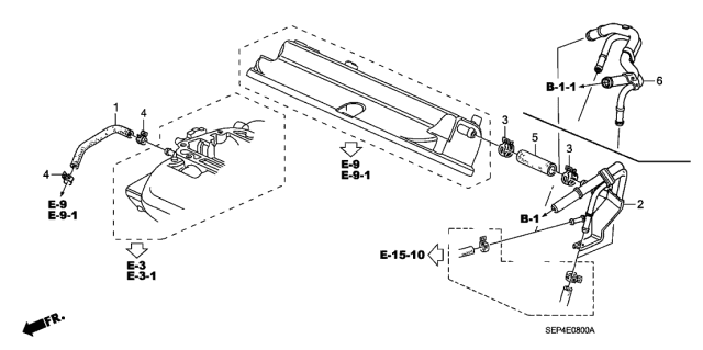 2005 Acura TL Breather Pipe Diagram for 17137-RCA-A00