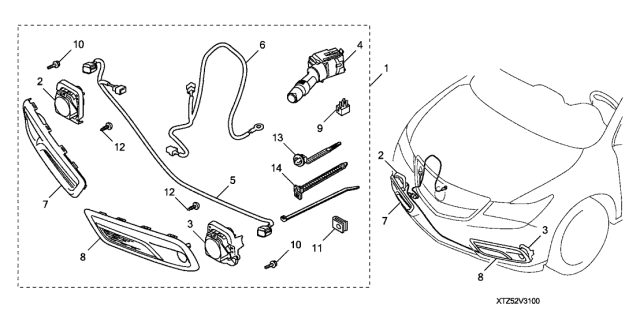 2016 Acura MDX Foglight (LED) Diagram