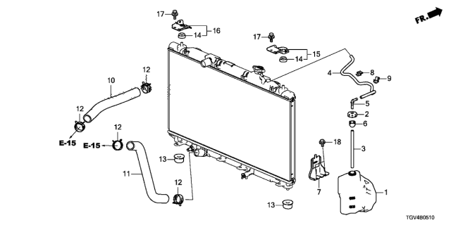 2021 Acura TLX Reserve Tank Diagram for 19101-6A0-A00