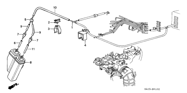 1990 Acura Legend 2 Door STD KA 4AT Vacuum Tank Diagram